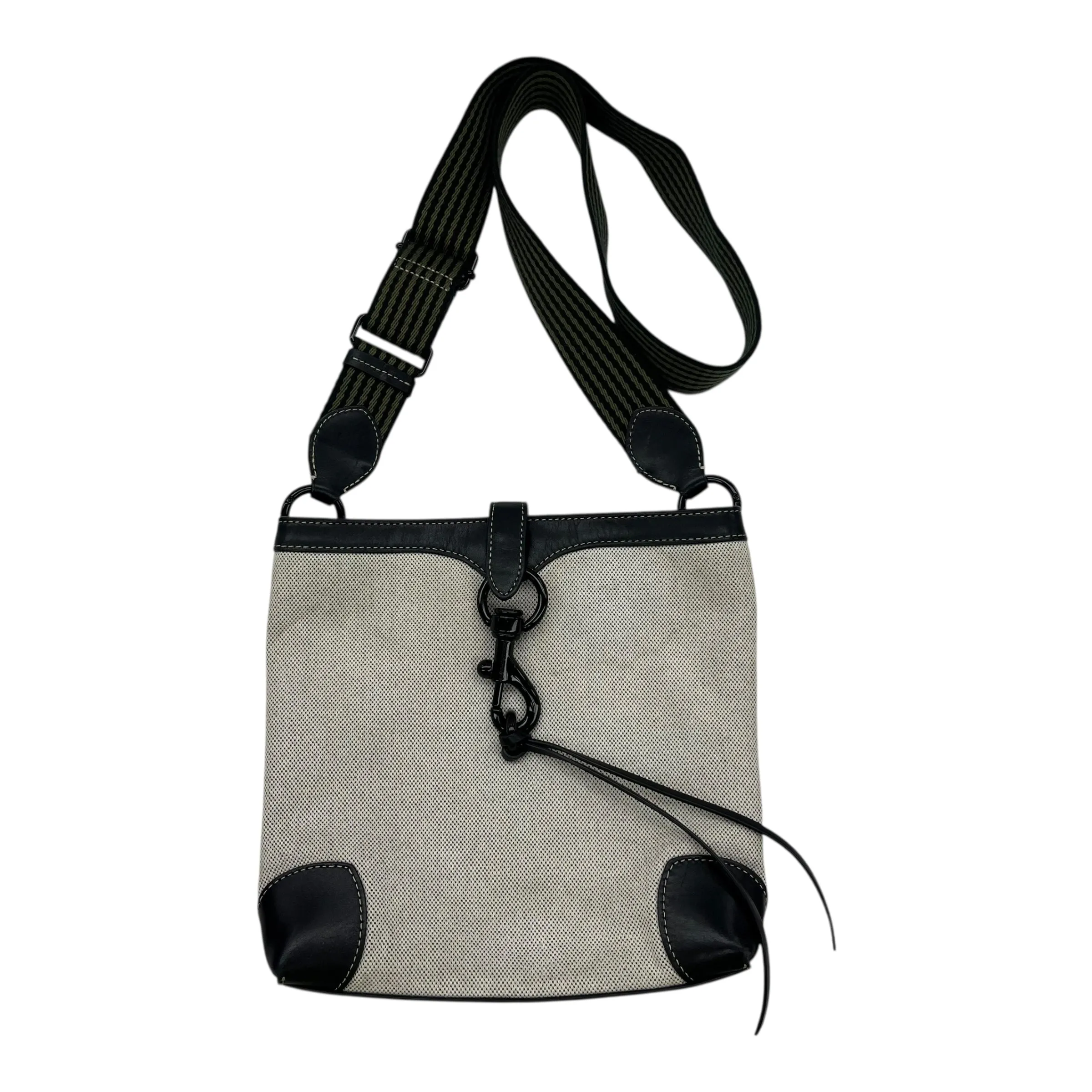 Crossbody Designer By Rebecca Minkoff In Black & Cream, Size:Medium