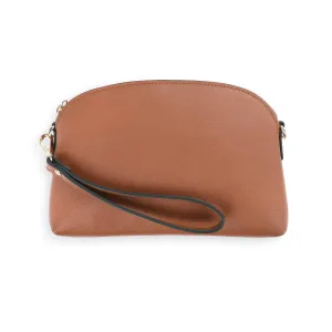 Crossbody Wristlet Bag In Cognac