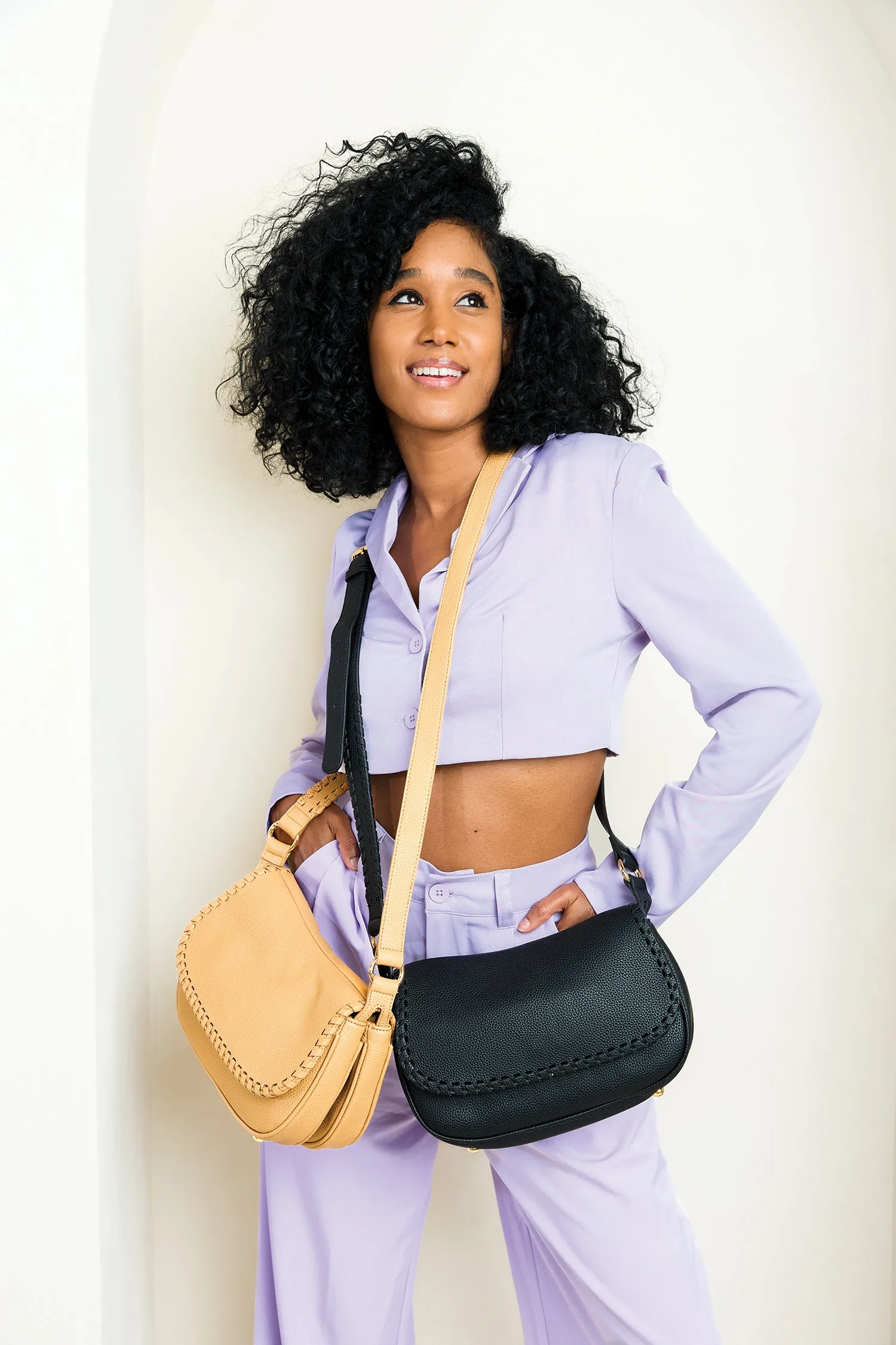 Daia Vegan Whipstitch Crossbody