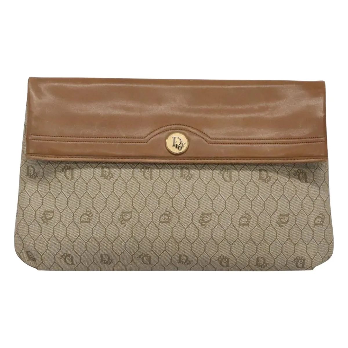 Dior Honeycomb Canvas Clutch Bag (Pre-Owned)