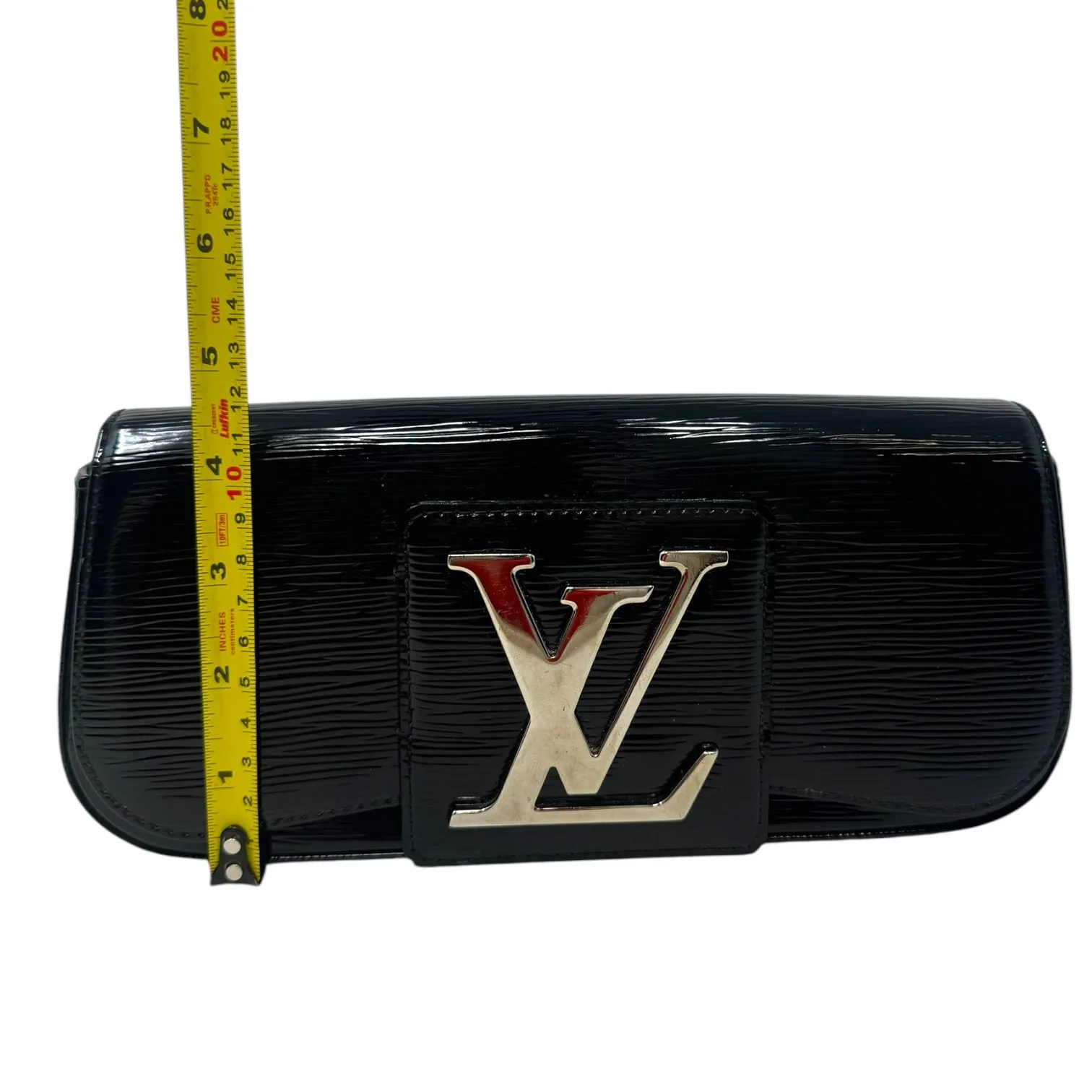 Electric Sobi Embossed Patent Epi Leather Clutch Luxury Designer By Louis Vuitton, Size: Large