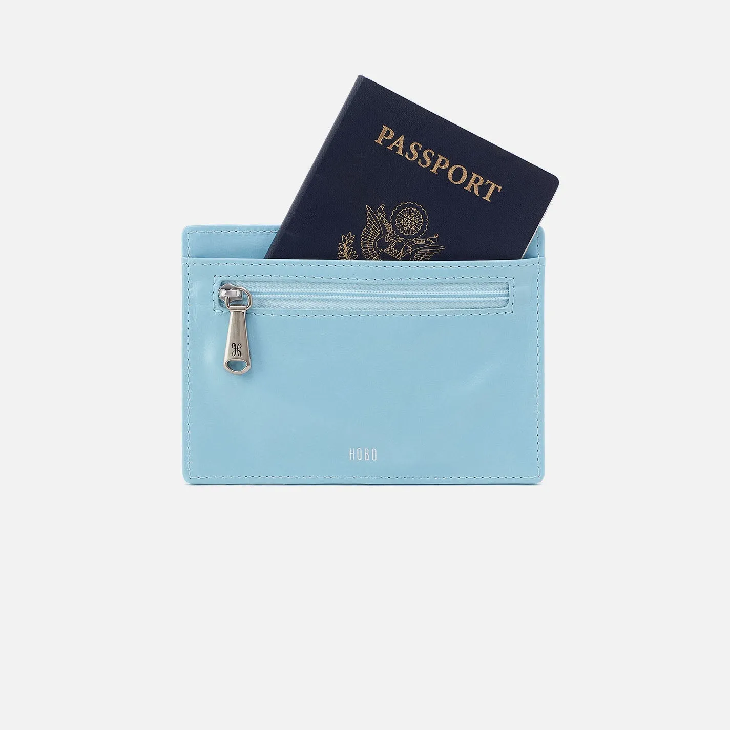 Euro Slide Card Case In Polished Leather - Stratosphere