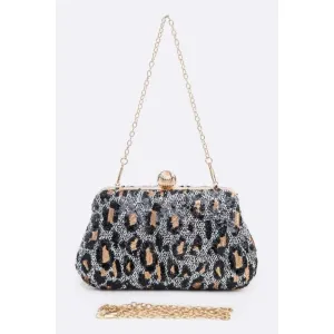 FASHNZFAB Crystal Flower Statement Satin Heart Shape Clutch