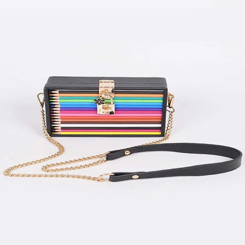 FASHNZFAB Iconic Locket Color Pencil Box Clutch