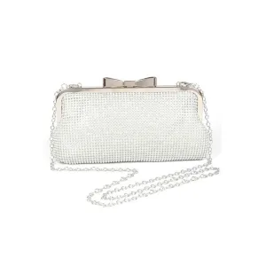 FASHNZFAB Mesh Rhinestone Soft Evening Clutch Bag