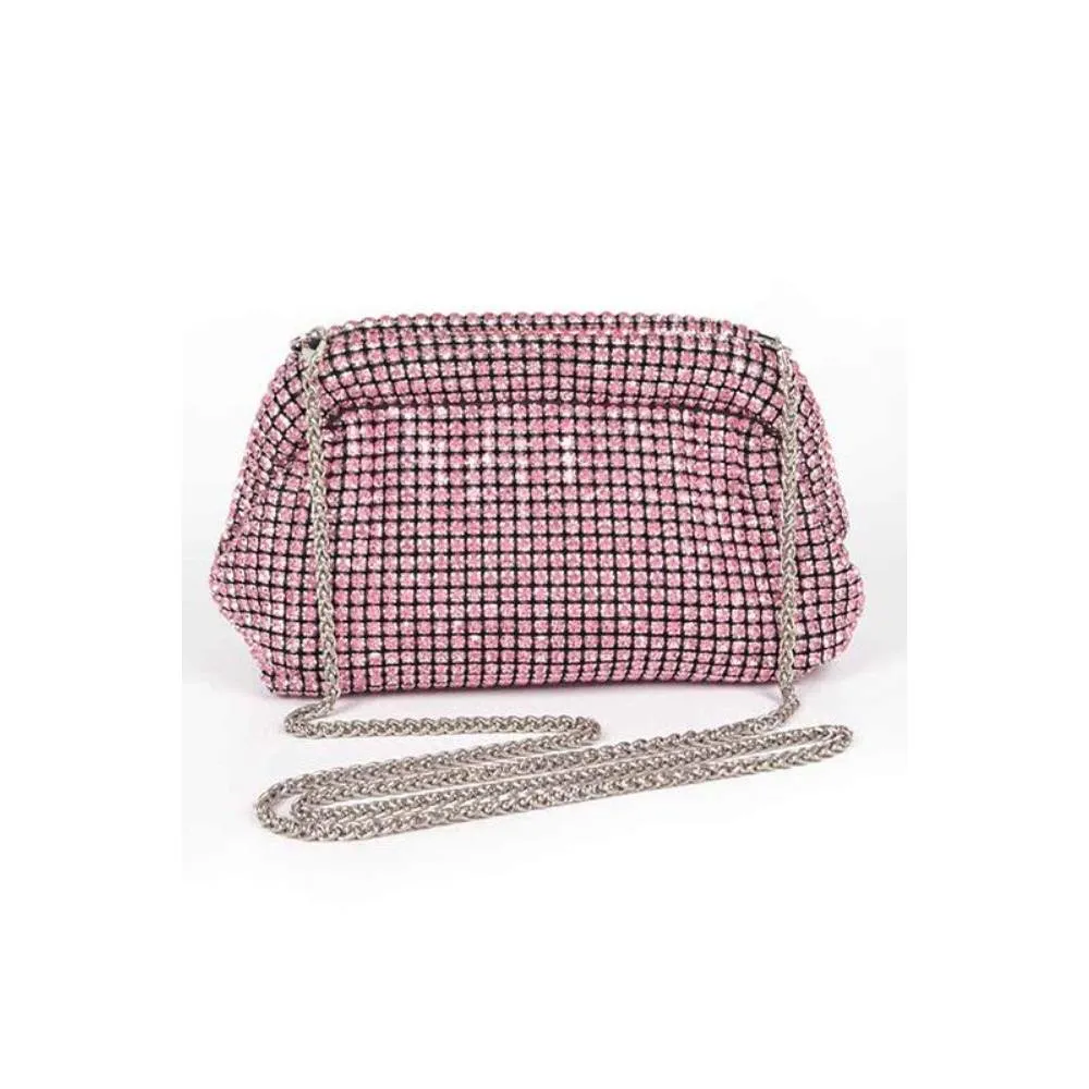 FASHNZFAB Oversize Rhinestone Convertible Soft Clutch Bag