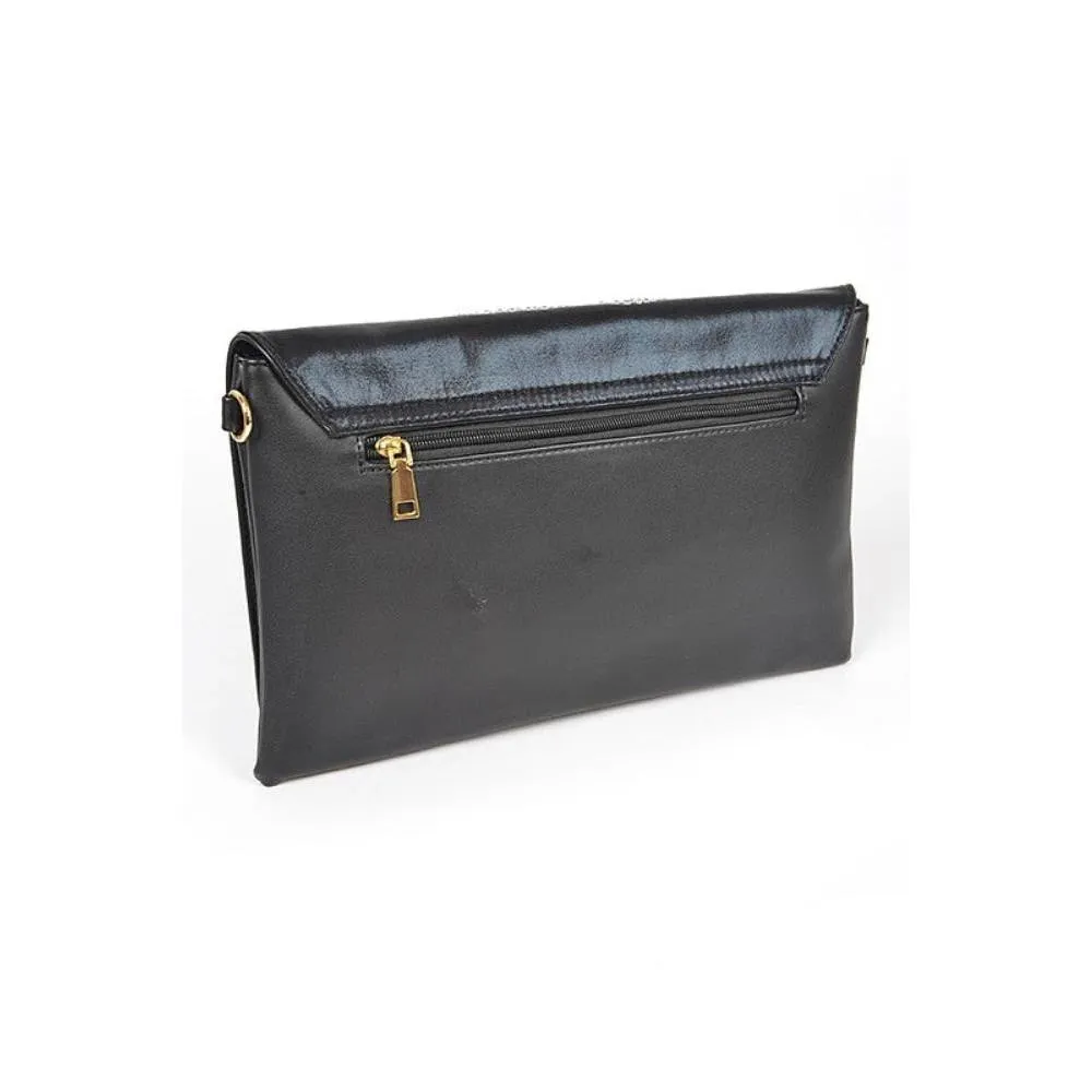 FASHNZFAB Oversize Rhinestone Lips Convertible Clutch