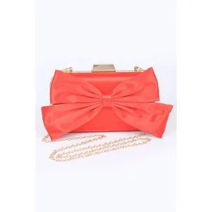 FASHNZFAB Satin Bowtie Box Clutch