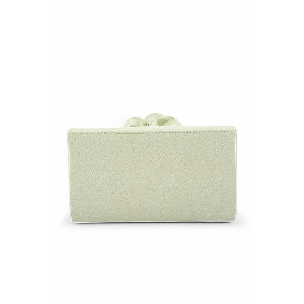 FASHNZFAB Satin Flower Pleated Clutch Bag