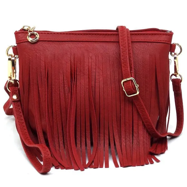 FASHNZFAB Western Fringe Clutch Cross Body Bag