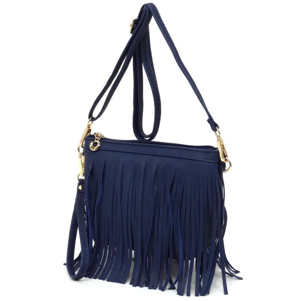 FASHNZFAB Western Fringe Clutch Cross Body Bag