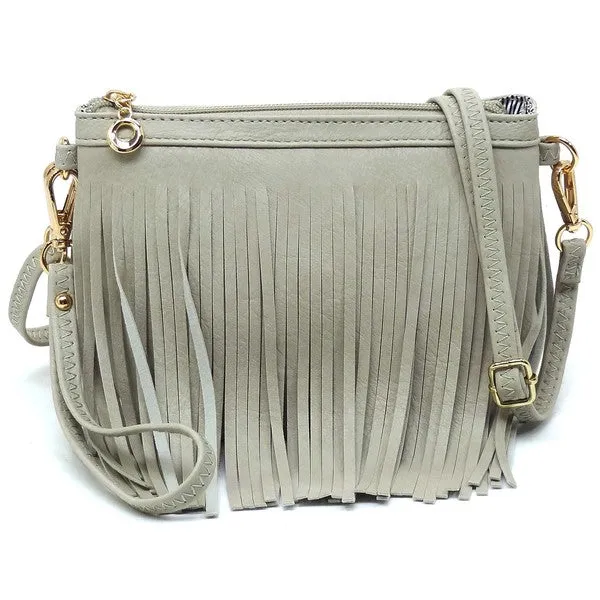 FASHNZFAB Western Fringe Clutch Cross Body Bag