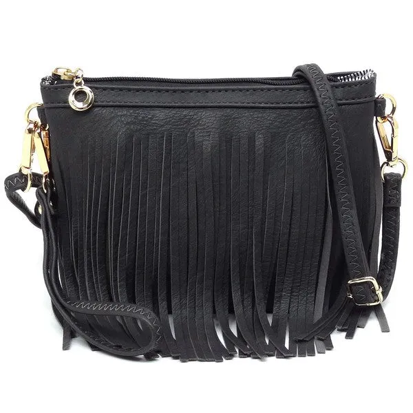 FASHNZFAB Western Fringe Clutch Cross Body Bag
