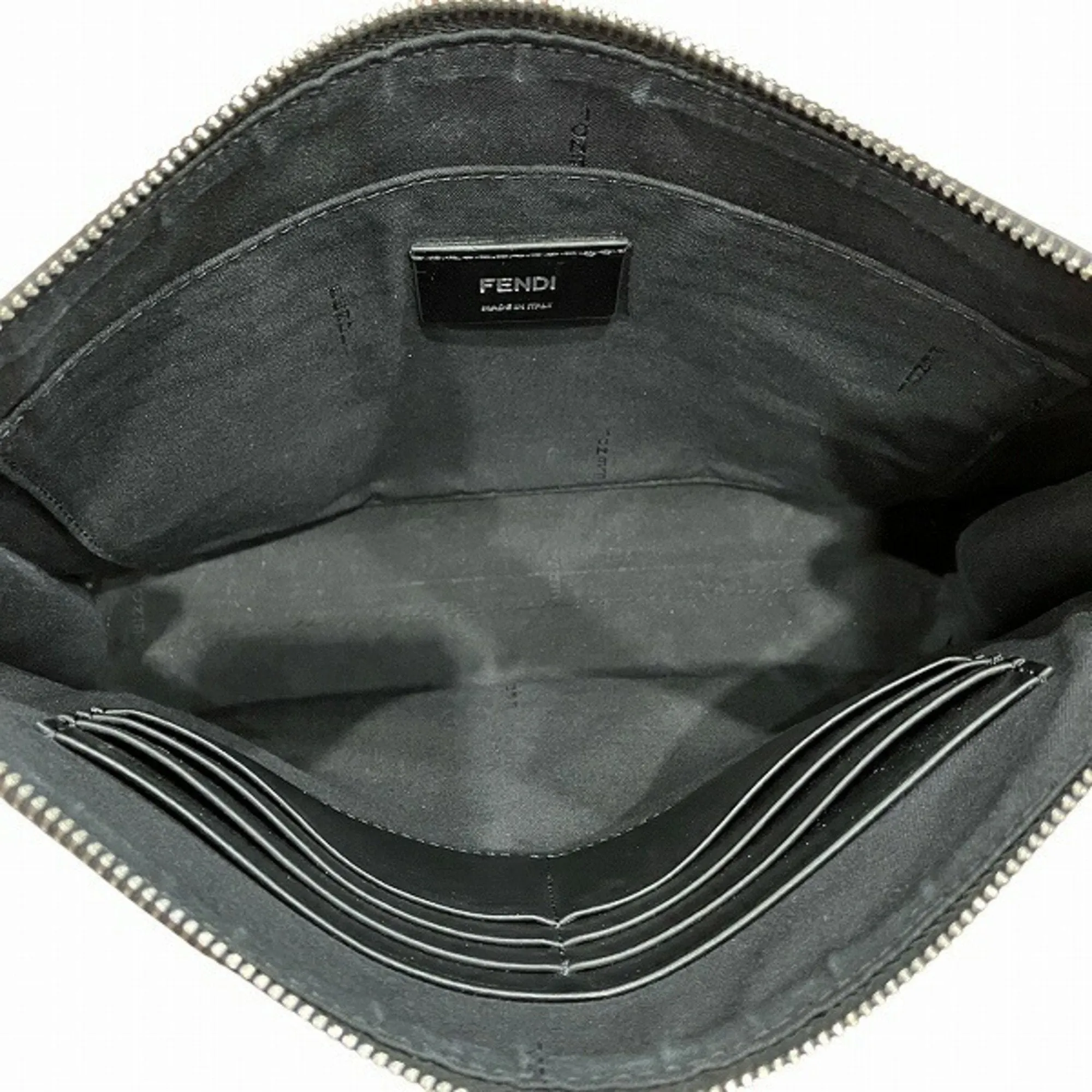 Fendi Zucca yellow Leather Clutch Bag (Pre-Owned)