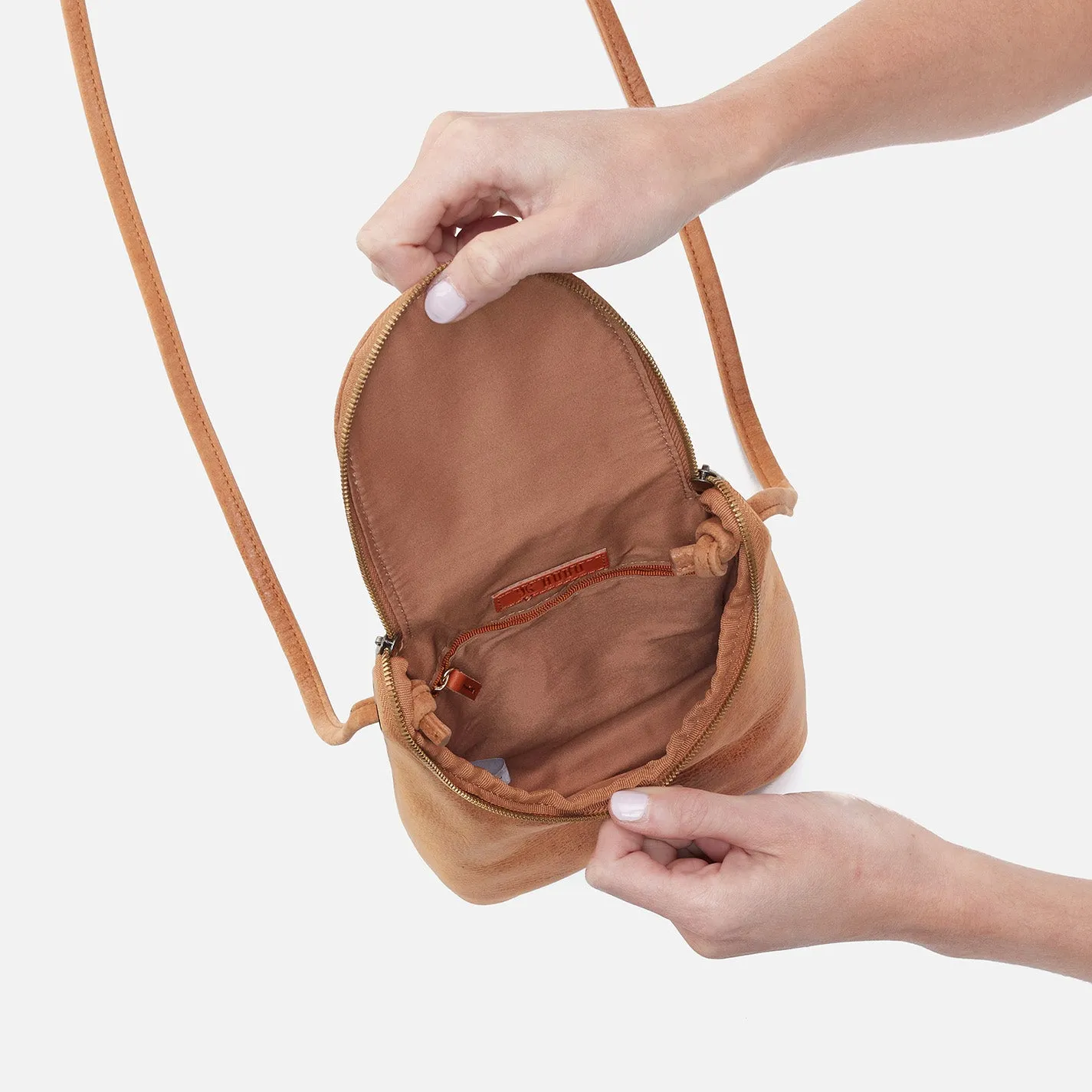 Fern Crossbody In Buffed Leather - Whiskey