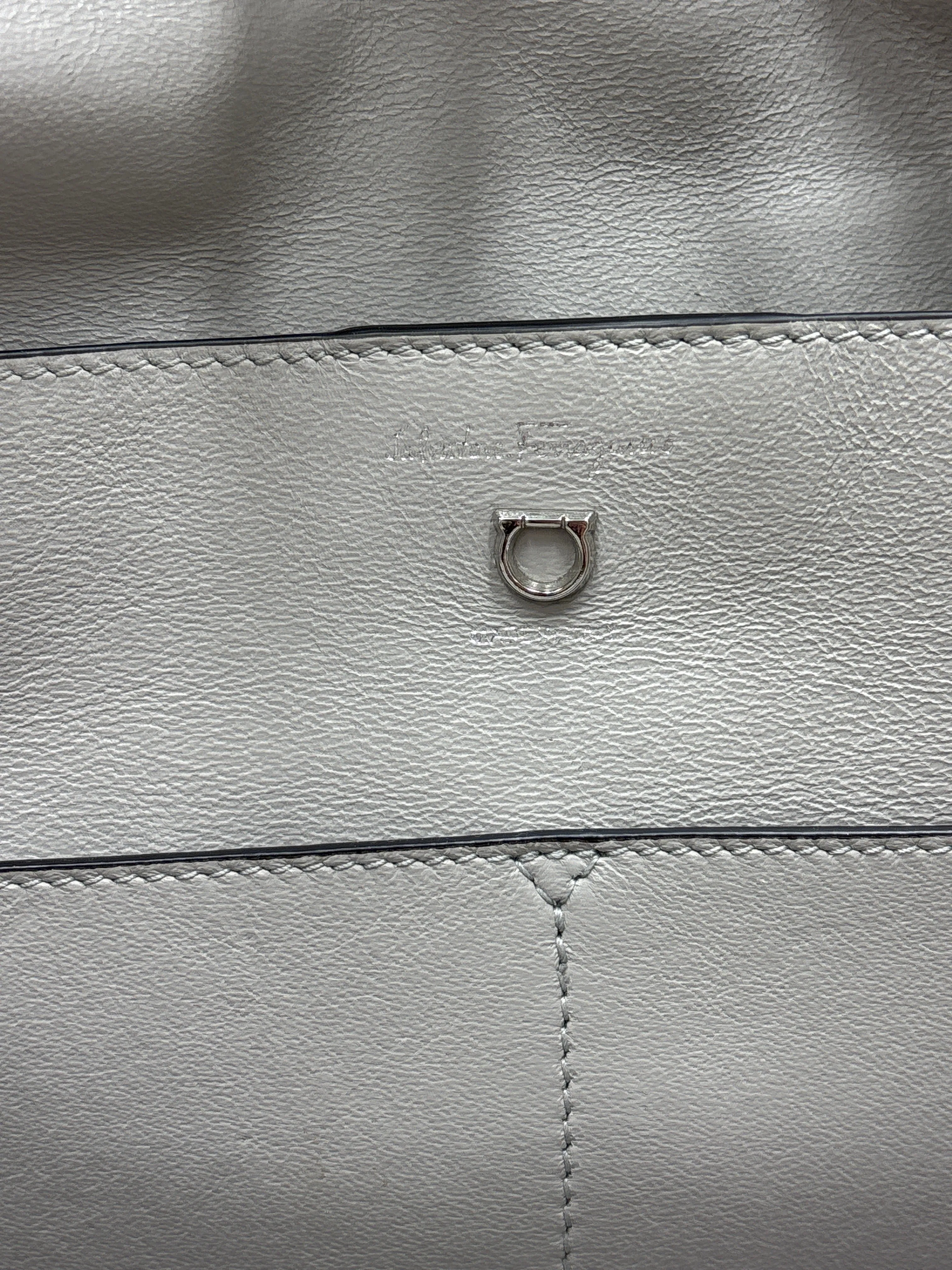 Ferragamo Gancini Clasp Leather Luxury Tote w/ Pouchette