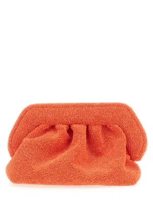 Gathered Textured Orange Bag With Detachable Strap