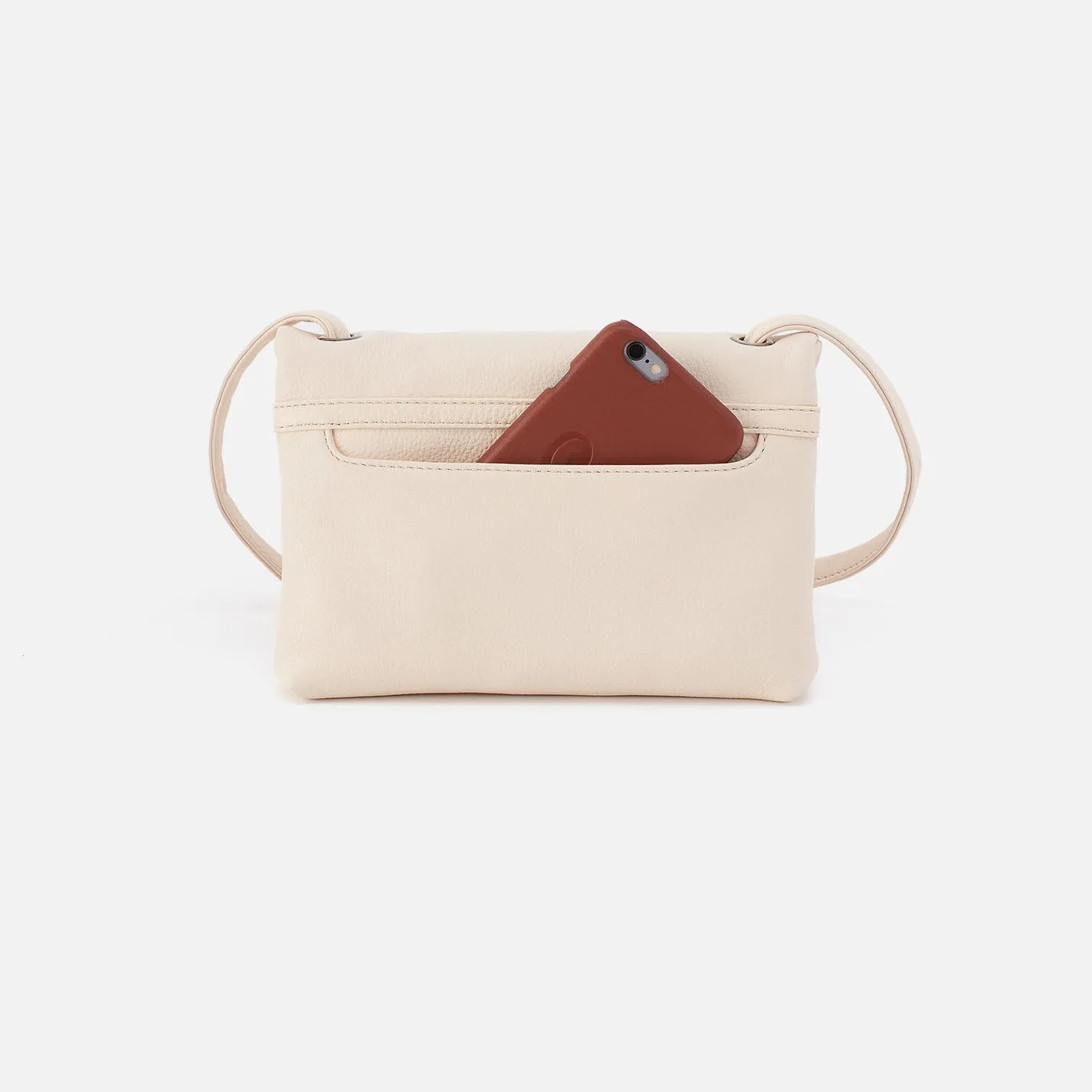 Grant Small Crossbody In Pebbled Leather - Cream