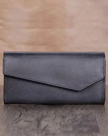 Grey Geometric Womens Genuine Leather Tan Long Wallet Red Clutch Phone Purses for Ladies