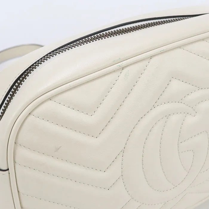 GUCCI 447632 Shoulder Bag GG Marmont Small Shoulder Bag/Quilted Pochette Bag leather white Women