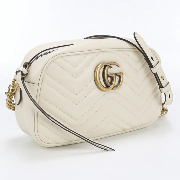 GUCCI 447632 Shoulder Bag GG Marmont Small Shoulder Bag/Quilted Pochette Bag leather white Women