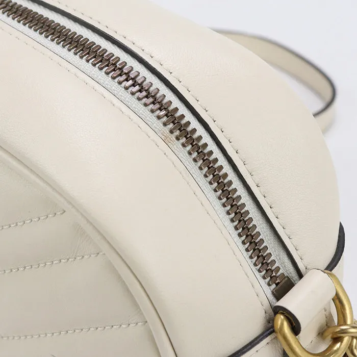 GUCCI 447632 Shoulder Bag GG Marmont Small Shoulder Bag/Quilted Pochette Bag leather white Women