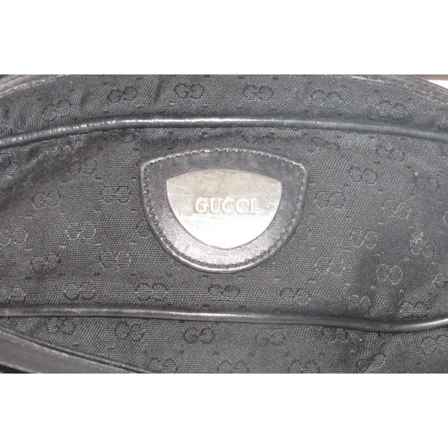 Gucci Guccissima Football Shape Cross Bodyshoulder Purses Black Micro G Print Leather And Canvas Sat