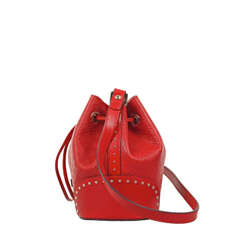 Gucci Red Diamante leather bucket bag