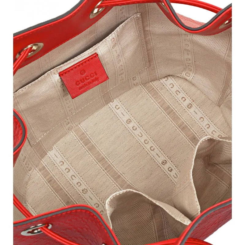 Gucci Red Diamante leather bucket bag