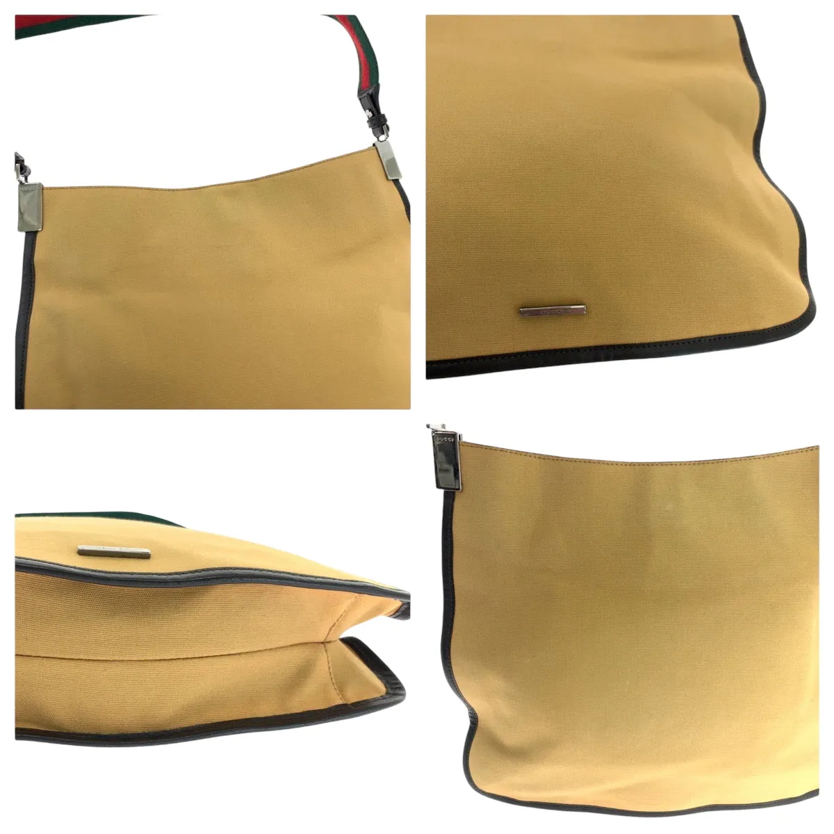 GUCCI Shoulder Bag 001 4321 canvas Brown red green Sherry line