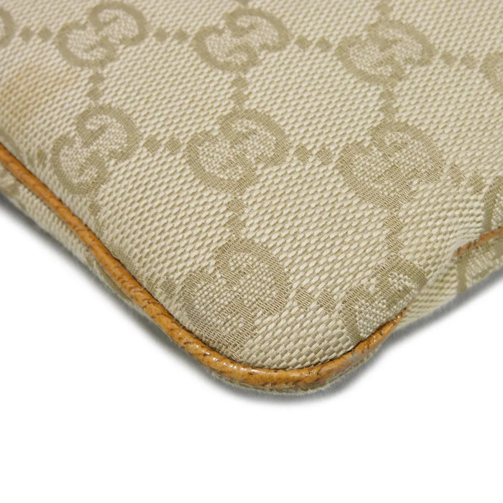 GUCCI Shoulder Bag 113013 GG canvas x pigskin beige Double G Brown Crossbody GG canvas Messenger bag unisex(Unisex) Used