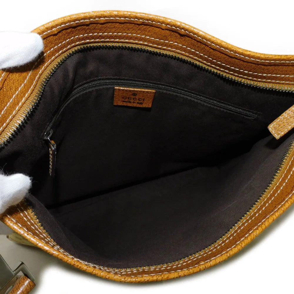 GUCCI Shoulder Bag 113013 GG canvas x pigskin beige Double G Brown Crossbody GG canvas Messenger bag unisex(Unisex) Used