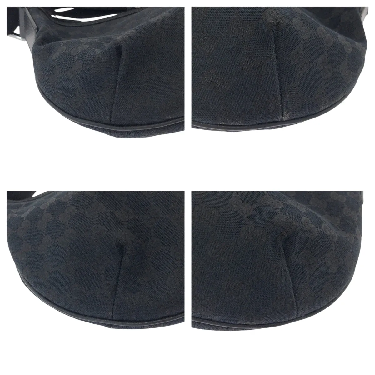 GUCCI Shoulder Bag 131092 GG canvas Black SilverMetal Shoulder Bag pochette Women Used