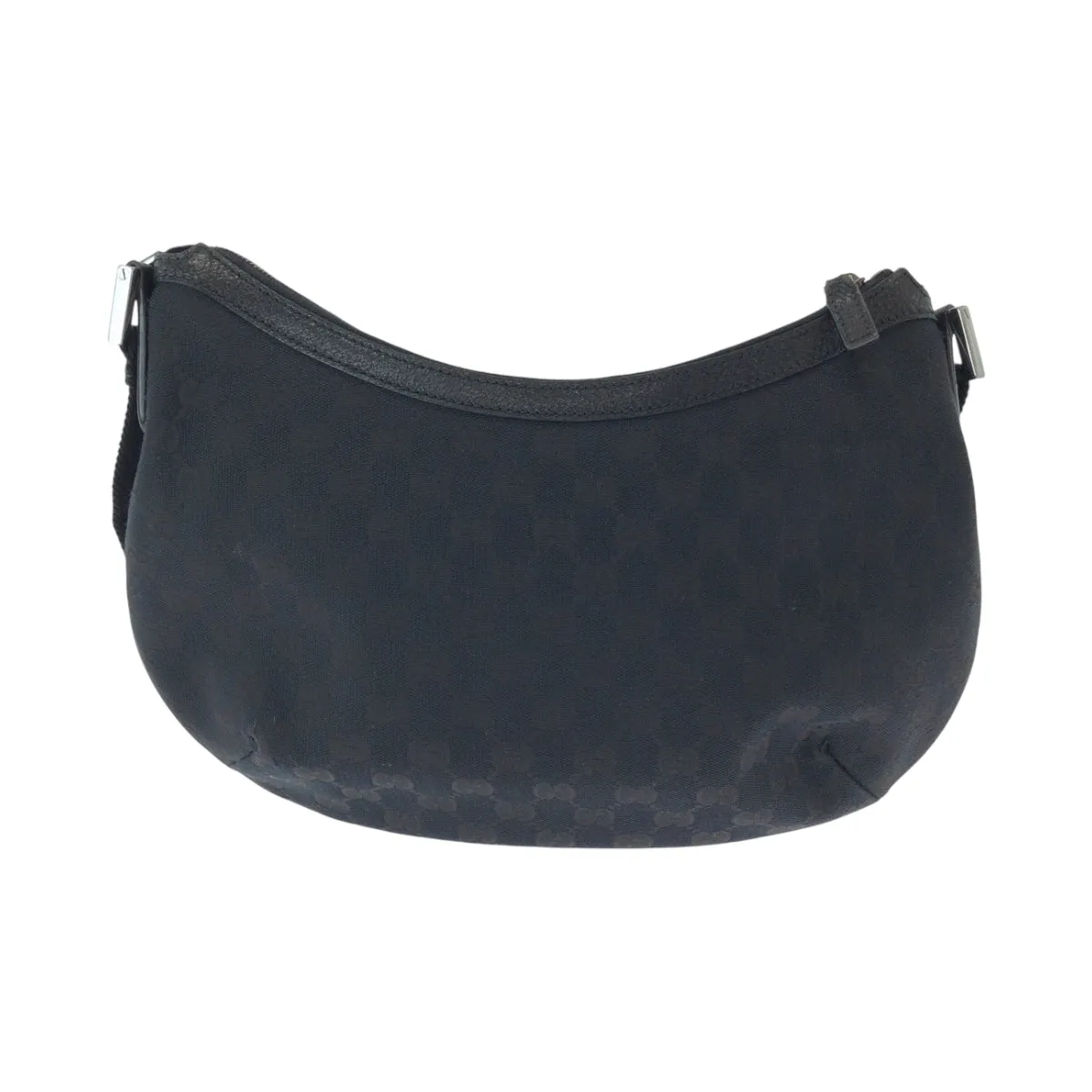 GUCCI Shoulder Bag 131092 GG canvas Black SilverMetal Shoulder Bag pochette Women Used
