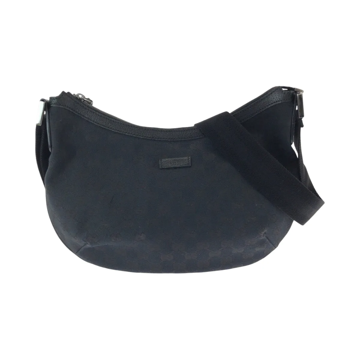 GUCCI Shoulder Bag 131092 GG canvas Black SilverMetal Shoulder Bag pochette Women Used