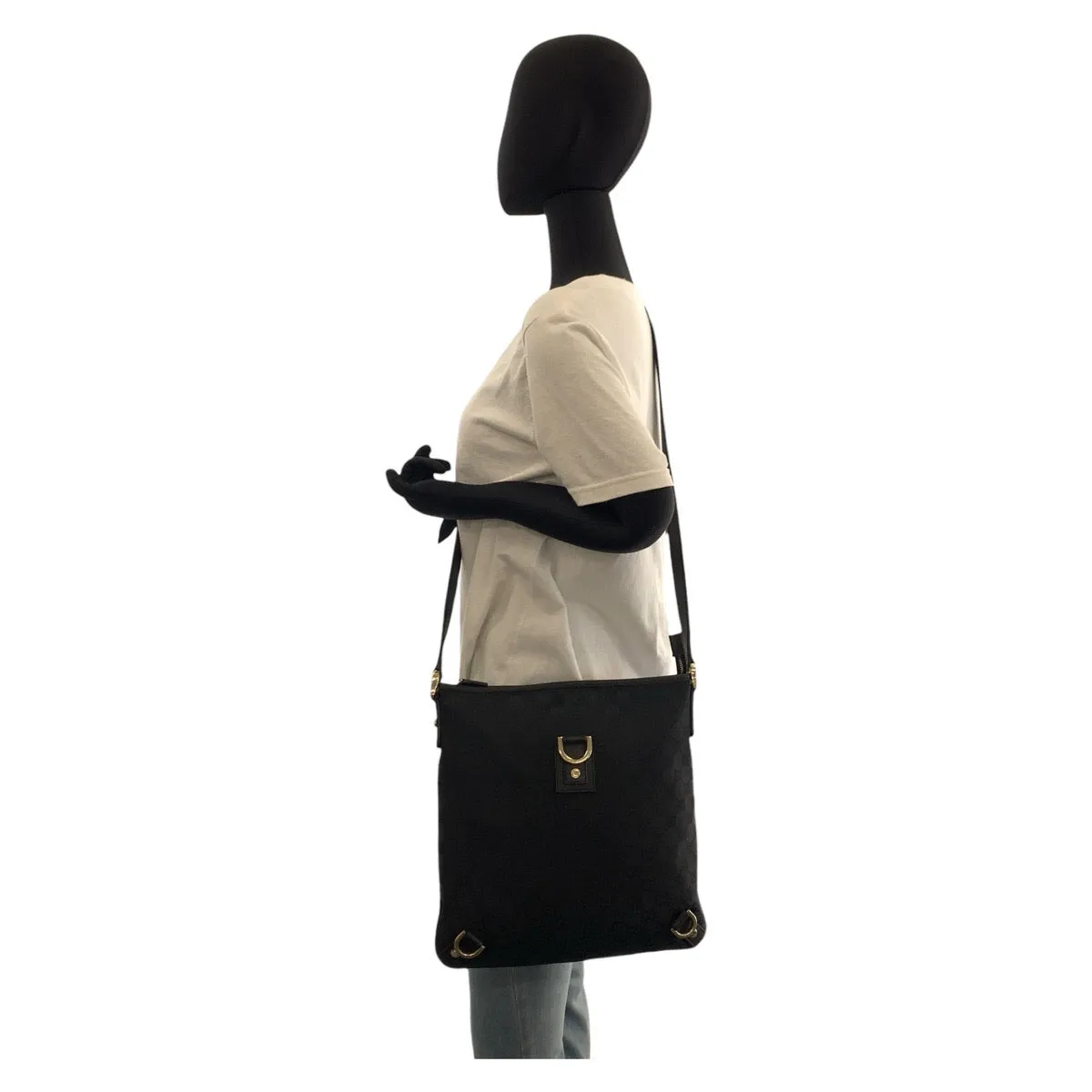 GUCCI Shoulder Bag 131326 GG canvas black Abbey