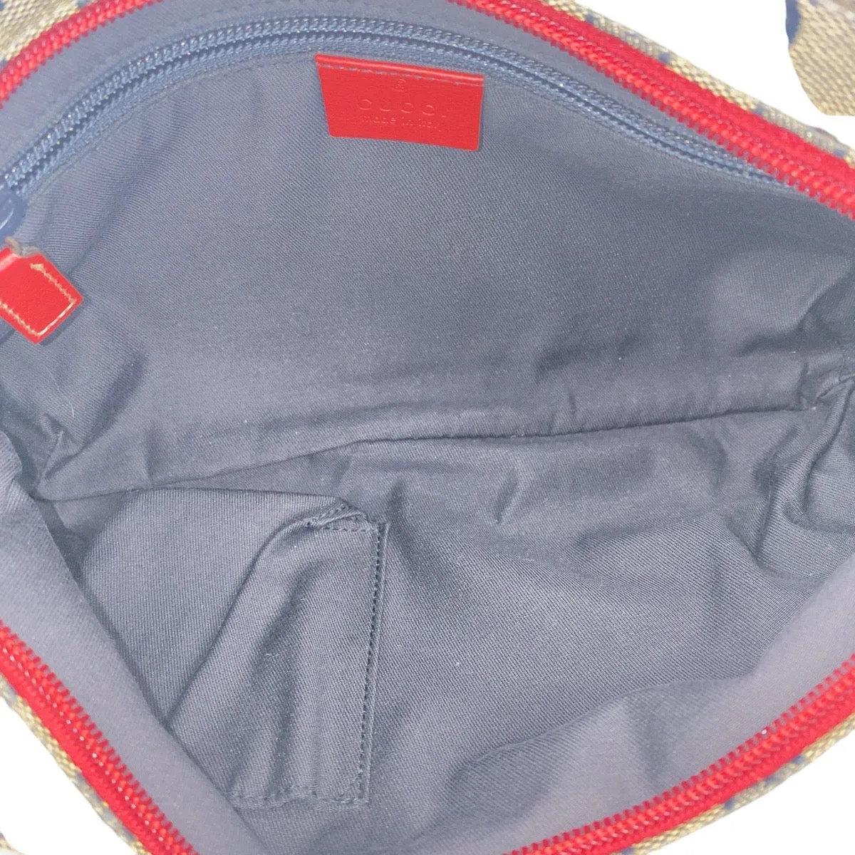 GUCCI Shoulder Bag 189749 Coated canvas Navy Sherry line GG crystal