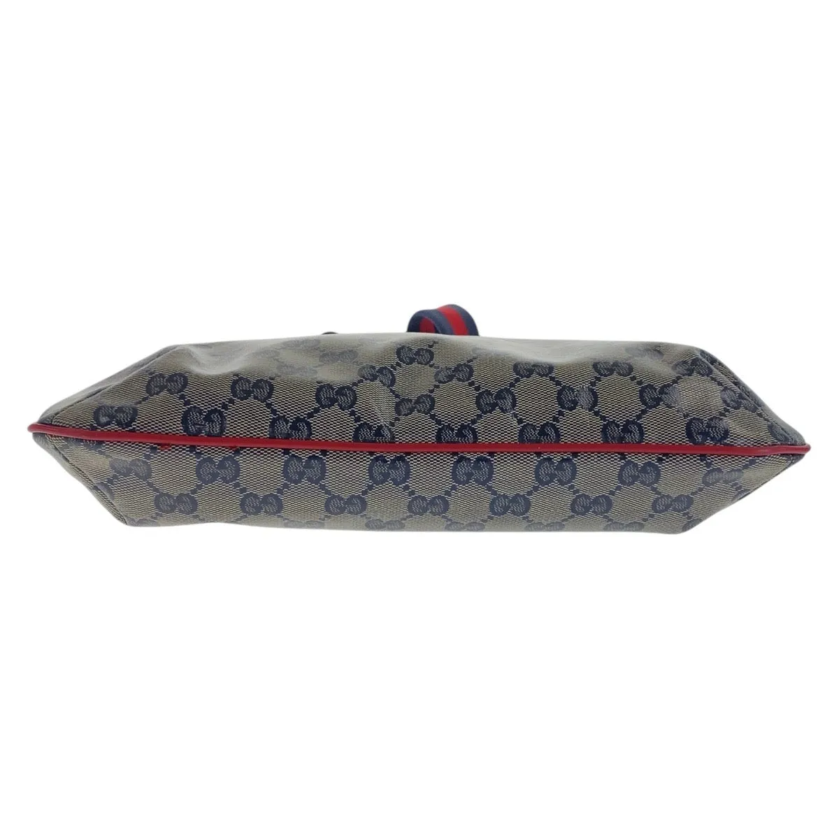 GUCCI Shoulder Bag 189749 Coated canvas Navy Sherry line GG crystal