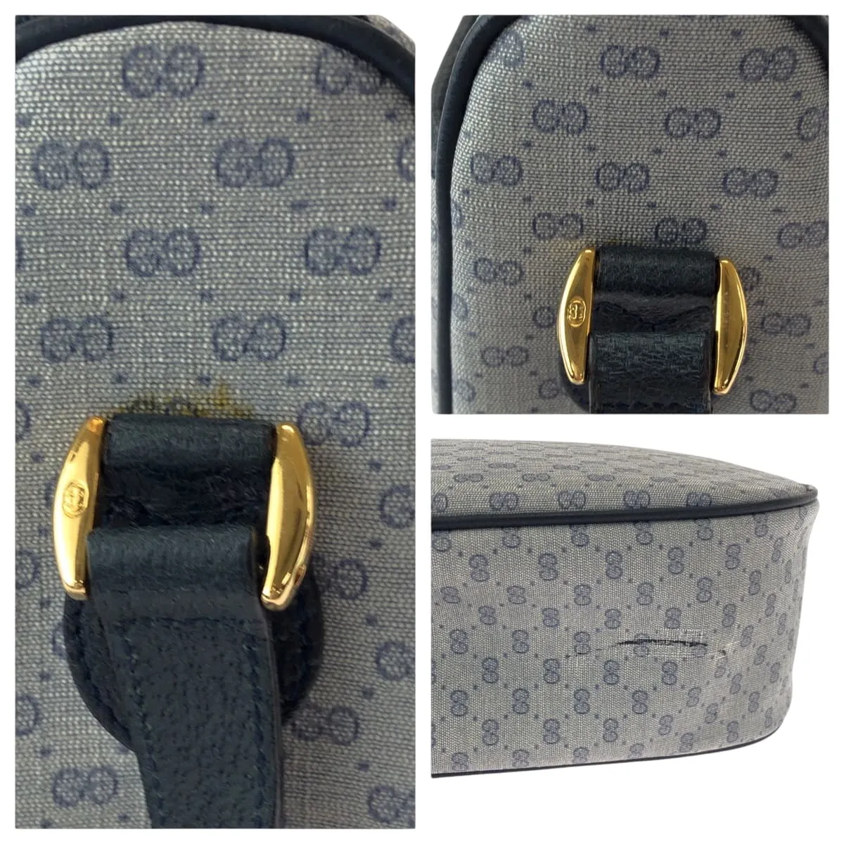 GUCCI Shoulder Bag 89 02 077 GG Supreme Canvas gray Shoulder Bag pochette Old Gucci Women Used