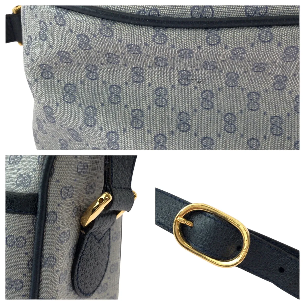 GUCCI Shoulder Bag 89 02 077 GG Supreme Canvas gray Shoulder Bag pochette Old Gucci Women Used