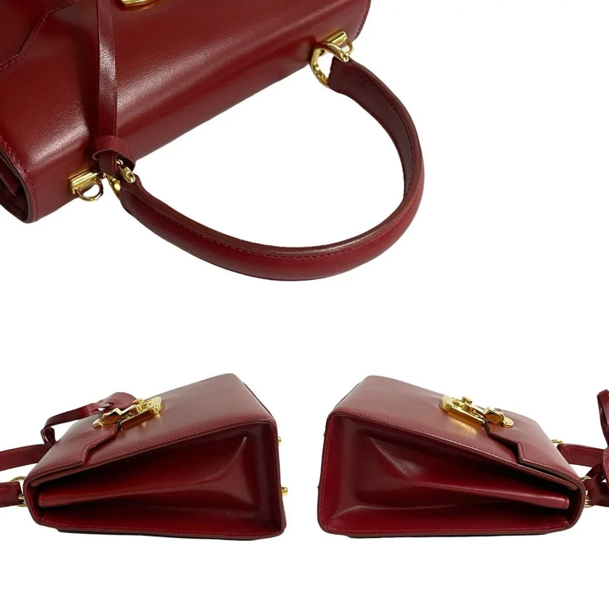GUCCI Shoulder Bag leather Red Ready lock