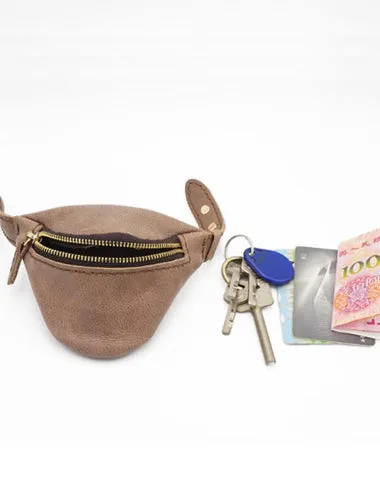 Handmade Leather Womens Wrist Pouch Zipper Mens Womens Wrist Wallet Wrist Purse