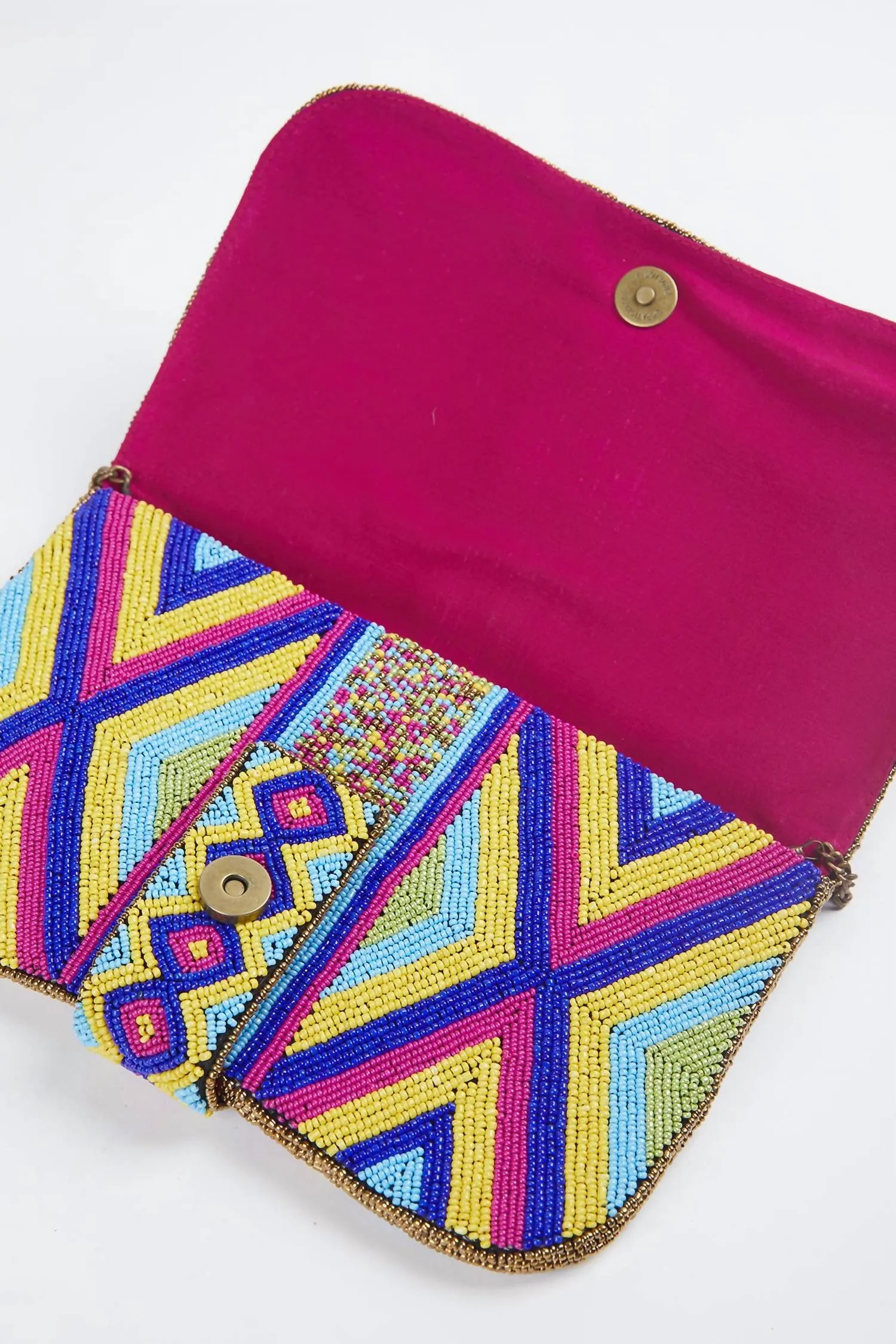 Heera Handmade Beaded Shoulder Clutch Bag In Multi