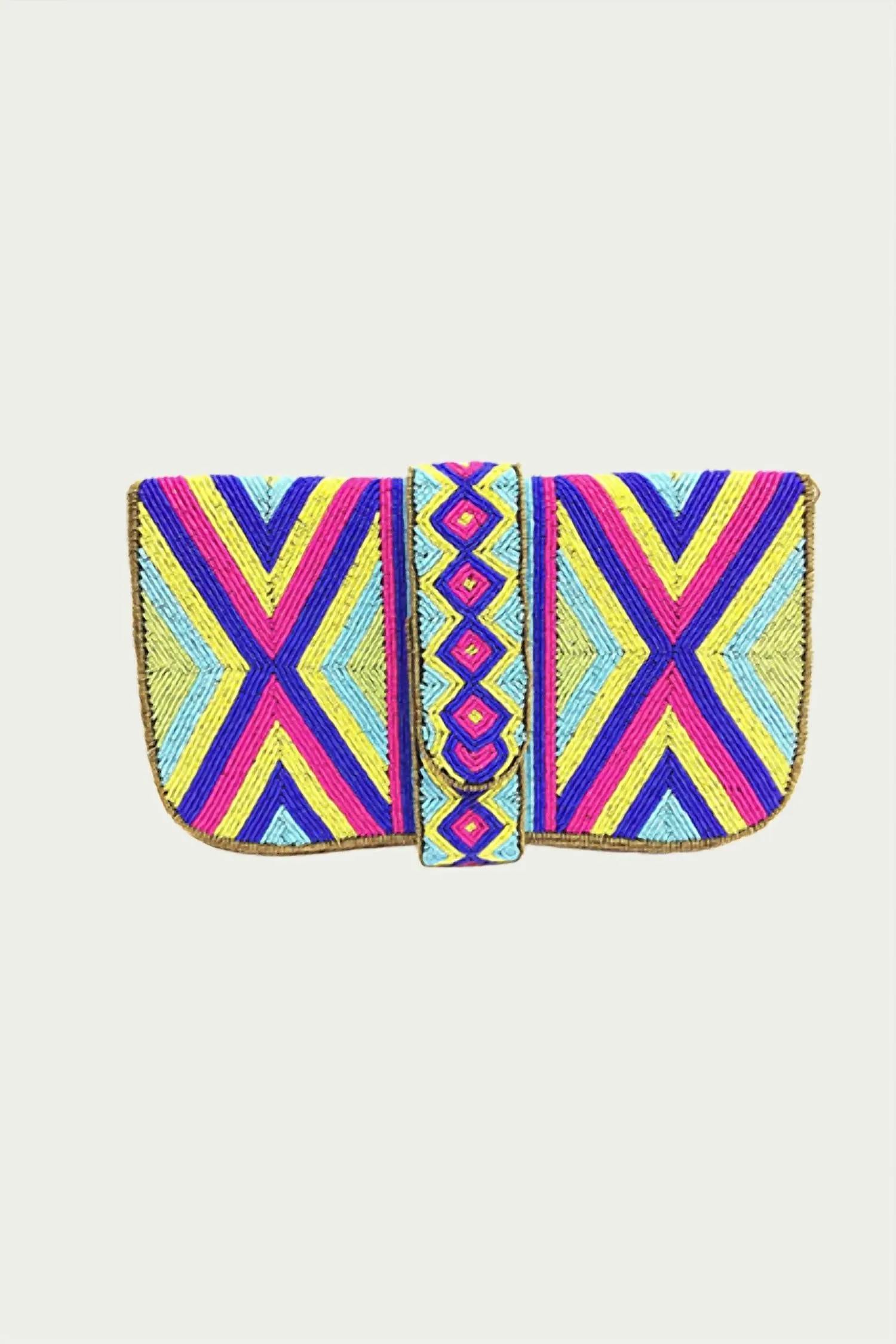 Heera Handmade Beaded Shoulder Clutch Bag In Multi