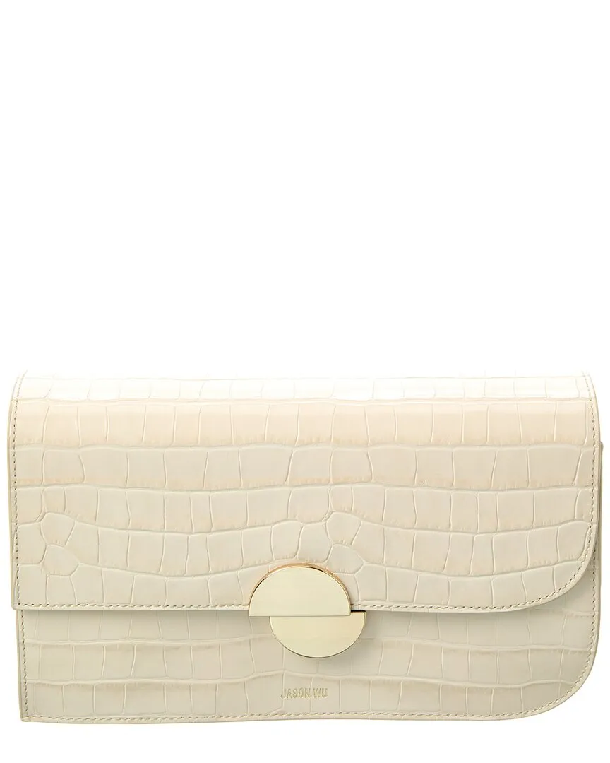 Jason Wu Croc-Embossed Leather Clutch