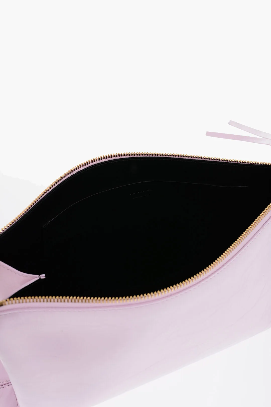 Jil Sander Craquel Leather Clutch With Zip Closure