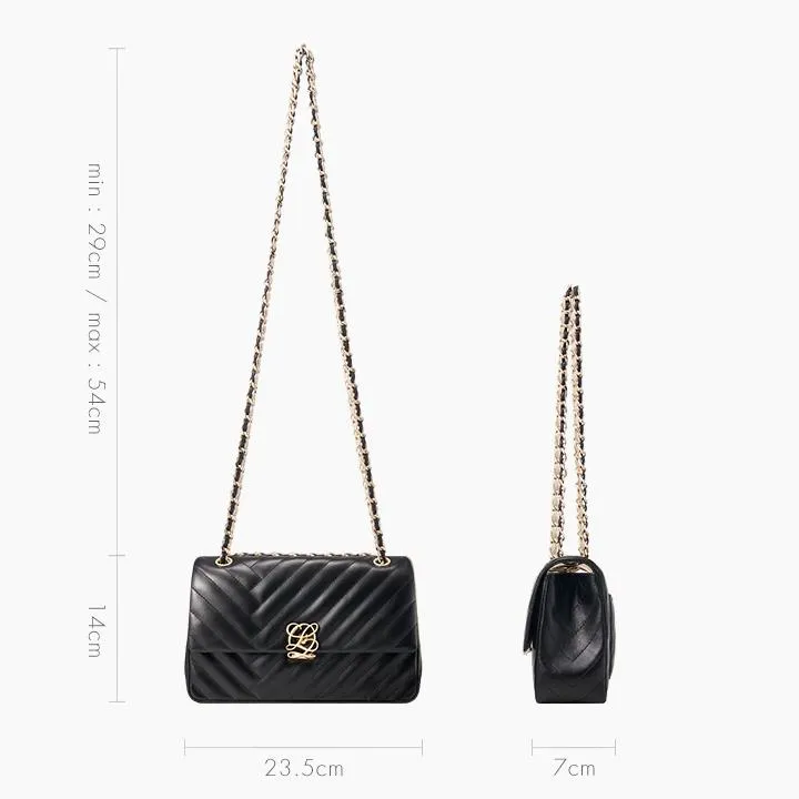 L-QUILTING One shoulder bag - Black