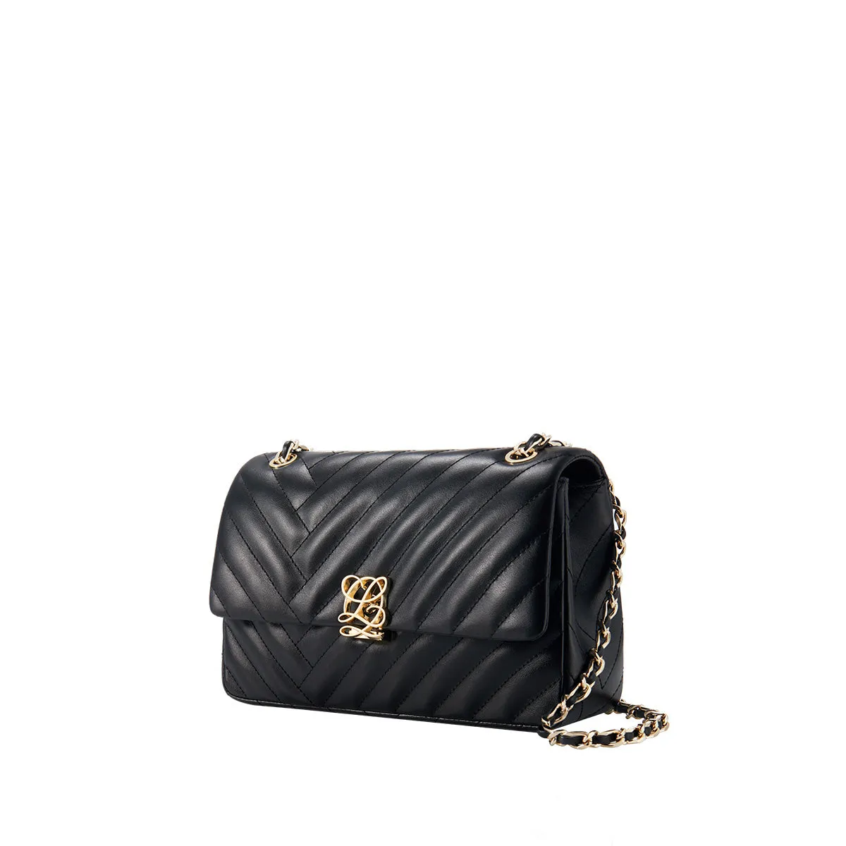 L-QUILTING One shoulder bag - Black