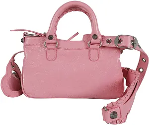 LE CAGOLE SMALL LEATHER SHOULDER BAG
