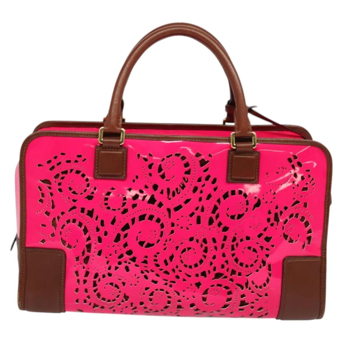 Loewe Amazona Patent Leather Handbag (Pre-Owned)